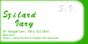szilard vary business card