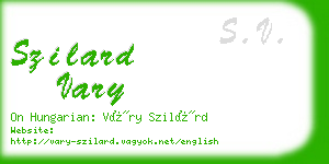 szilard vary business card